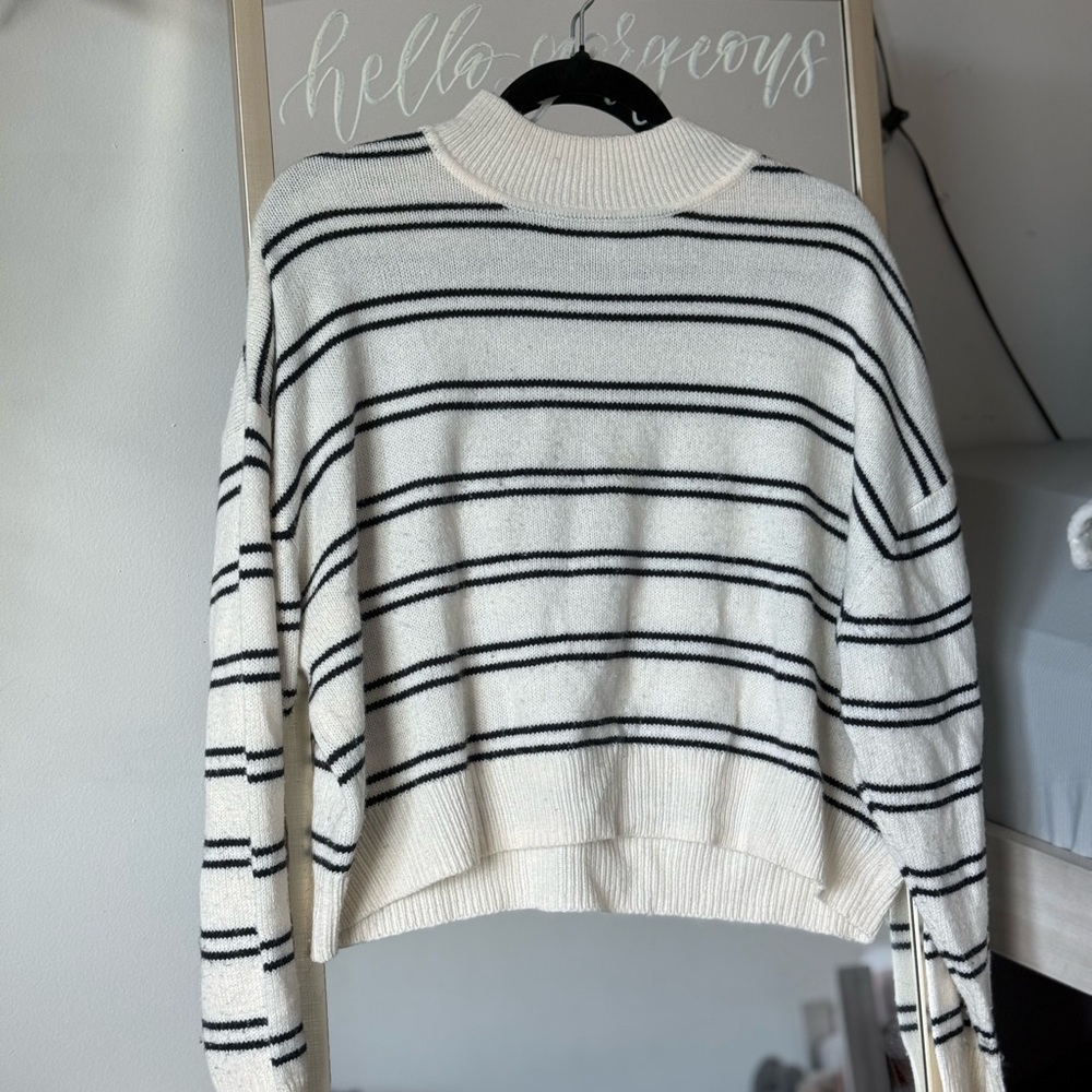 H&M Black and White Striped Sweater